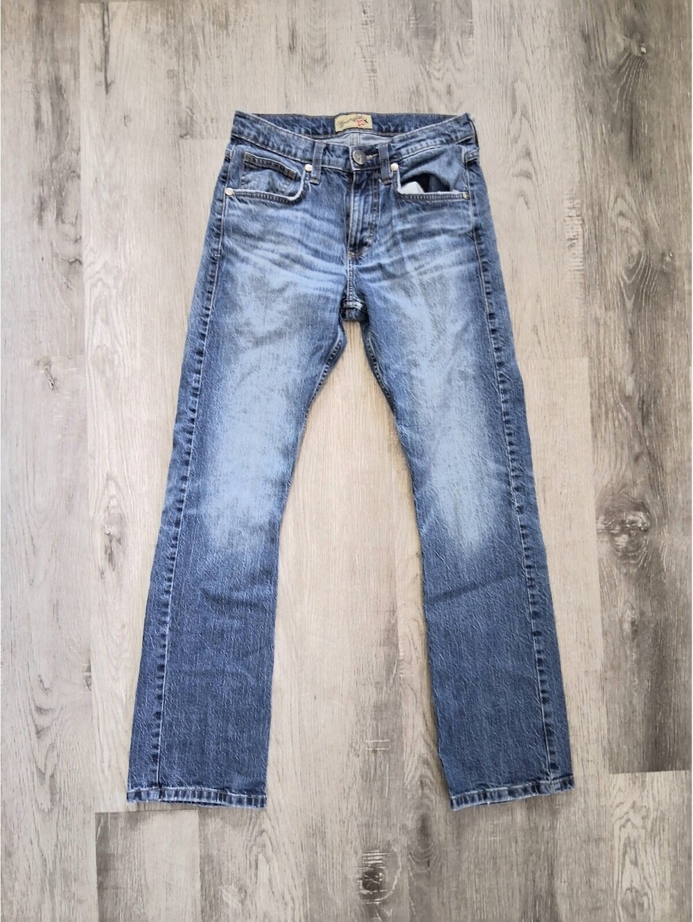 Wrangler 20X Retro Men's 28x29 Low Rise Slim Bootcut Blue Denim Stretch Jeans